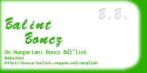 balint boncz business card
